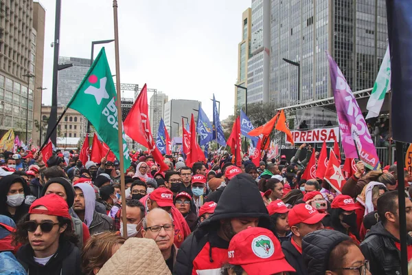 Lula Alckmin Participate Protest Favor Democracy Sao Paulo August 2022 — Stockfoto
