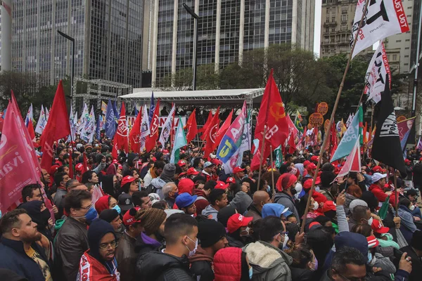 Lula Alckmin Participate Protest Favor Democracy Sao Paulo August 2022 — Foto de Stock