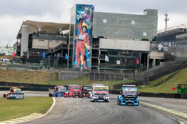 Motorsport: Drivers during the race of the 6th stage of the Truck Cup at Interlagos racetrack. August 21, 2022, Sao Paulo, Brazil: Drivers during the race of the 6th stage of the Copa Truck 2022, a Brazilian category of fast trucks