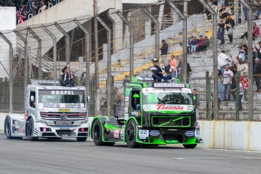 Motorsport: Drivers during the race of the 6th stage of the Truck Cup at Interlagos racetrack. August 21, 2022, Sao Paulo, Brazil: Drivers during the race of the 6th stage of the Copa Truck 2022, a Brazilian category of fast trucks
