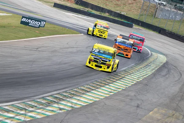Motorsport Drivers Race 6Th Stage Truck Cup Interlagos Racetrack August — Photo