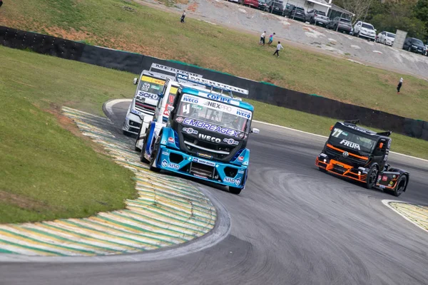 Motorsport Drivers Race 6Th Stage Truck Cup Interlagos Racetrack August — Fotografia de Stock
