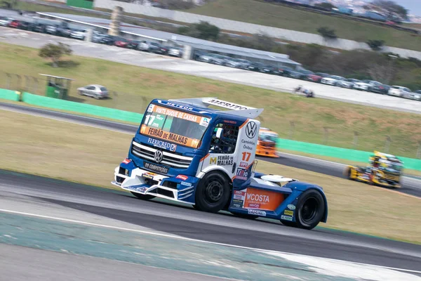 Motorsport Drivers Race 6Th Stage Truck Cup Interlagos Racetrack August — 图库照片
