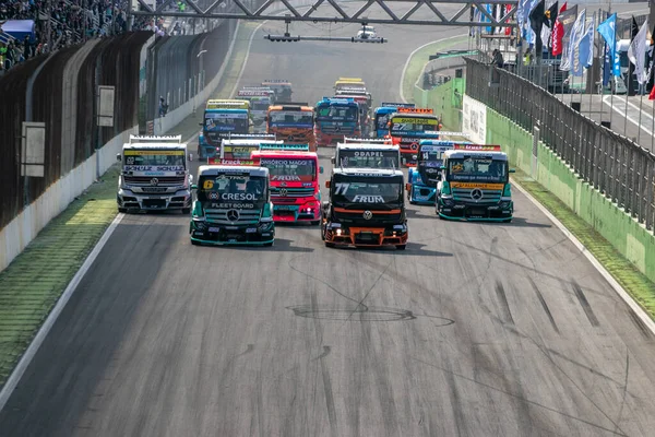 Motorsport Drivers Race 6Th Stage Truck Cup Interlagos Racetrack August —  Fotos de Stock