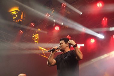 Brazilian duo Rick and Renner during the closing show of Efapi Expo 2022. August 22, 2022, Santo Antonio da Platina, Parana, Brazil: Brazilian duo Rick and Renner during the closing show of Efapi Expo 2022 