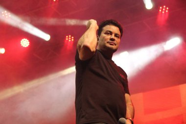 Brazilian duo Rick and Renner during the closing show of Efapi Expo 2022. August 22, 2022, Santo Antonio da Platina, Parana, Brazil: Brazilian duo Rick and Renner during the closing show of Efapi Expo 2022 