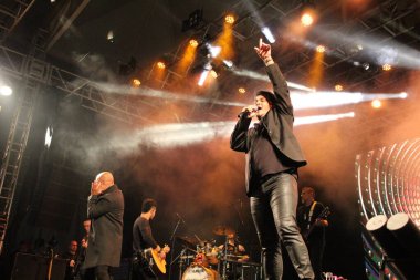 Brazilian duo Rick and Renner during the closing show of Efapi Expo 2022. August 22, 2022, Santo Antonio da Platina, Parana, Brazil: Brazilian duo Rick and Renner during the closing show of Efapi Expo 2022 