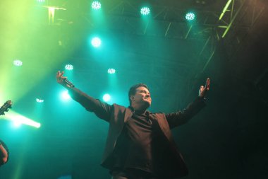 Brazilian duo Rick and Renner during the closing show of Efapi Expo 2022. August 22, 2022, Santo Antonio da Platina, Parana, Brazil: Brazilian duo Rick and Renner during the closing show of Efapi Expo 2022 