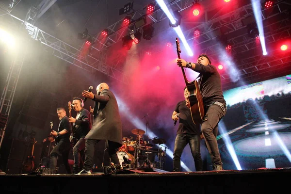 Brazilian duo Rick and Renner during the closing show of Efapi Expo 2022. August 22, 2022, Santo Antonio da Platina, Parana, Brazil: Brazilian duo Rick and Renner during the closing show of Efapi Expo 2022 