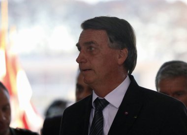 Brazilian President Jair Bolsonaro during the ceremony of arrival of the Relic of Emperor Dom Pedro I to the Planalto Palace. August 23, 2022, Brasilia, Federal District, Brazil: Brazilian President Jair Bolsonaro, the first lady, Michelle