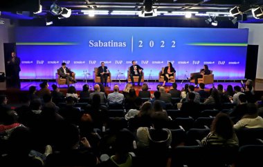 Discussion on Elections in Sao Paulo. August 23, 2022, Sao Paulo, Brazil: The NOVO political party Governorship candidate for Sao Paulo, Vinicius Poit, participates in the discussion on elections organized by Estadao in partnership with Fundaca
