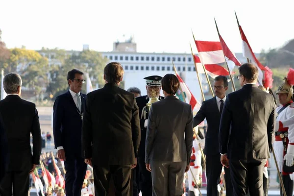 Brazilian President Jair Bolsonaro Ceremony Arrival Relic Emperor Dom Pedro — Foto Stock