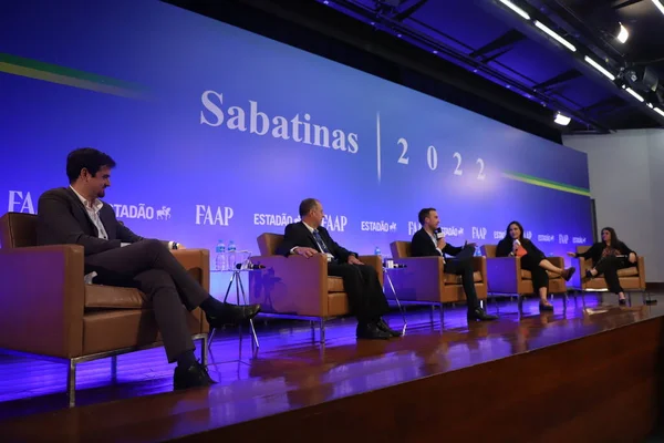 Discussion on Elections in Sao Paulo. August 23, 2022, Sao Paulo, Brazil: The NOVO political party Governorship candidate for Sao Paulo, Vinicius Poit, participates in the discussion on elections organized by Estadao in partnership with Fundaca