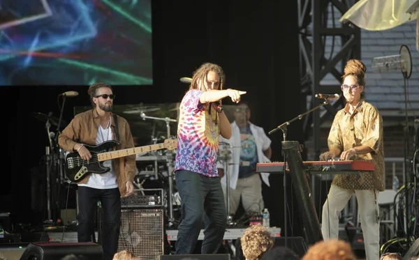 Big Mountain Band Performs Live Summer Stage Central Park Lawn — Fotografia de Stock