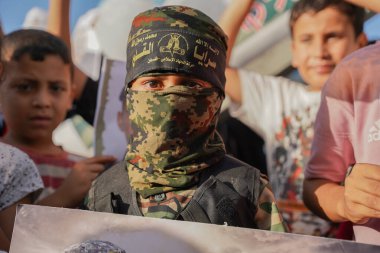  Military wing Al-Quds Brigades of Islamic Jihad organize march through the streets of Gaza Strip. August 24, 2022, Gaza Strip, Palestine: Islamic Jihad and its military wing Al-Quds Brigades organize a major march through the streets 