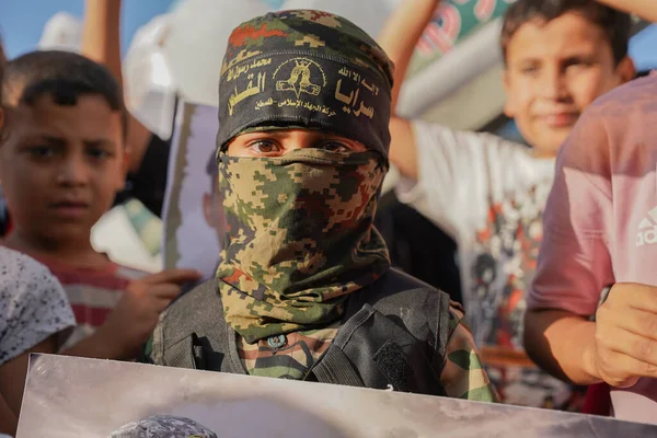  Military wing Al-Quds Brigades of Islamic Jihad organize march through the streets of Gaza Strip. August 24, 2022, Gaza Strip, Palestine: Islamic Jihad and its military wing Al-Quds Brigades organize a major march through the streets 