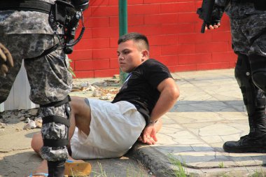 Two men linked to the criminal faction Revolucionarios do Amazonas (Amazon Revolutionaries) are arrested in Manaus. August 24, 2022, Manaus, Amanzonas, Brazil: On patrol in  Manaus