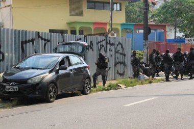 Two men linked to the criminal faction Revolucionarios do Amazonas (Amazon Revolutionaries) are arrested in Manaus. August 24, 2022, Manaus, Amanzonas, Brazil: On patrol in  Manaus