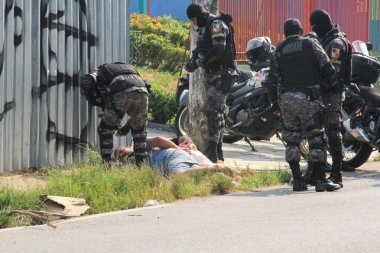 Two men linked to the criminal faction Revolucionarios do Amazonas (Amazon Revolutionaries) are arrested in Manaus. August 24, 2022, Manaus, Amanzonas, Brazil: On patrol in  Manaus