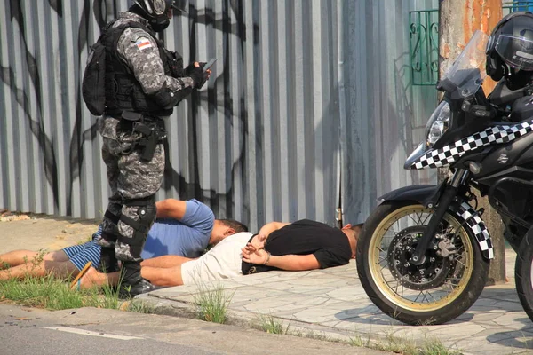Two men linked to the criminal faction Revolucionarios do Amazonas (Amazon Revolutionaries) are arrested in Manaus. August 24, 2022, Manaus, Amanzonas, Brazil: On patrol in  Manaus