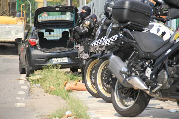 Two men linked to the criminal faction Revolucionarios do Amazonas (Amazon Revolutionaries) are arrested in Manaus. August 24, 2022, Manaus, Amanzonas, Brazil: On patrol in  Manaus