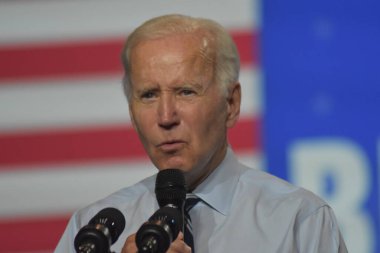 US President Joe Biden delivers remarks at a rally for the 2022 midterm elections at Richmond Montgomery High School. August 25, 2022, Rockville, Maryland, USA: US President Joe Biden, Democratic officials, and voters rallied at a DNC event  