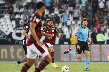 Brazilian Soccer Championship: Botafogo vs Flamengo. August 28, 2022, Rio de Janeiro, Brazil: Soccer match between Botafogo and Flamengo, valid for the 24th round of Brazilian Soccer Championship, held at Ninton Santos stadium, in Rio de Janeiro
