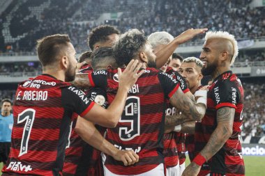 Brazilian Soccer Championship: Botafogo vs Flamengo. August 28, 2022, Rio de Janeiro, Brazil: Soccer match between Botafogo and Flamengo, valid for the 24th round of Brazilian Soccer Championship, held at Ninton Santos stadium, in Rio de Janeiro