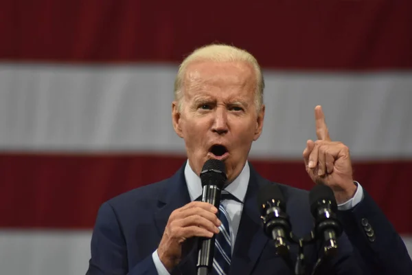 US President Joe Biden attends an event in the state of Pennsylvania. August 30, 2022, Wilkes Barre,  Pennsylvania, USA: US President Joe Biden speaks on security and firearms during an event in Wilkes Barre, Pennsylvania, on Tuesday (30)