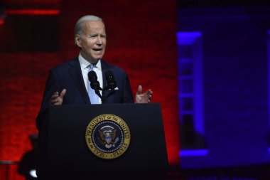 US President Joe Biden delivers a primetime speech on the continued battle for the Soul of the Nation. September 1, 2022, Philadelphia, Pennsylvania, USA