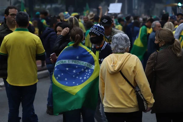 Supporters Brazilian President Jair Bolsonaro Act September Sao Paulo September — Foto Stock