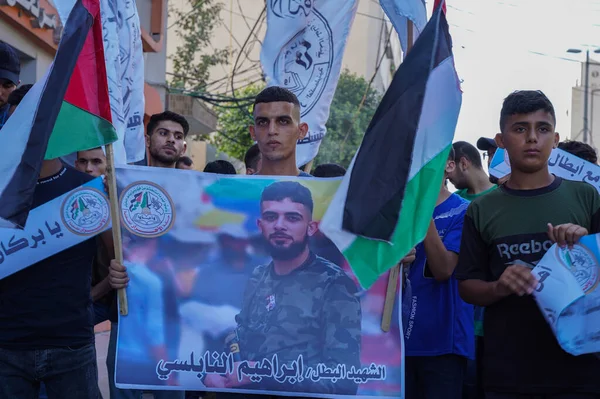 Palestinian Free Movement Organizes Stand Support Palestinian People West Bank — Fotografia de Stock