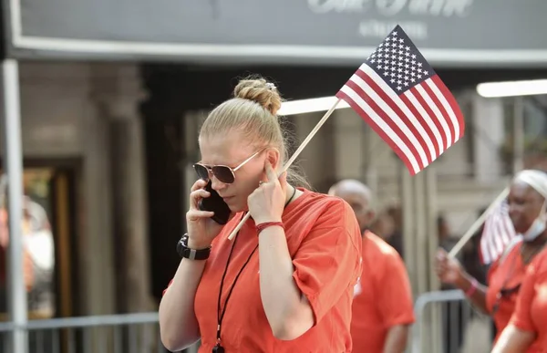 Parada Dia Trabalhador Nova Iorque Setembro 2022 Nova York Eua — Fotografia de Stock