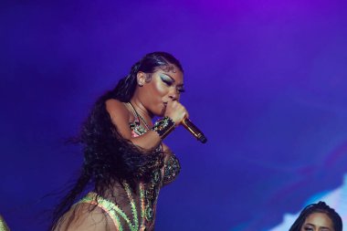 Amerikalı şarkıcı Megan Thee Rio Rock 'ta canlı performans sergiliyor. 11 Eylül 2022, Rio de Janeiro, Brezilya: Amerikalı şarkıcı Megan Thee Stallion, Rio 2022 Rock müzik festivalinin son gününde Mundo sahnesinde bir performans sergiledi. 