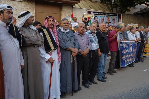 Filistinli Mahkumlarla Dayanışma Içinde Kızıl Haç Önünde Protestocular Eylül 2022 — Stok fotoğraf