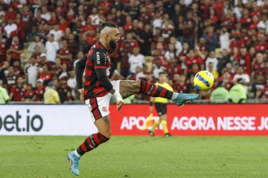 Brezilya Futbol Kupası - Yarı final Flamengo Sao Paulo 'ya karşı. 14 Eylül 2022, Rio de Janeiro, Brezilya: Brezilya Futbol Kupası - Rio de Janeiro 'daki Maracana Stadyumu' nda oynanan yarı final karşılaşması için Flamengo ve Sao Paulo arasında oynanan futbol maçı