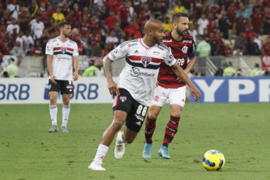 Brezilya Futbol Kupası - Yarı final Flamengo Sao Paulo 'ya karşı. 14 Eylül 2022, Rio de Janeiro, Brezilya: Brezilya Futbol Kupası - Rio de Janeiro 'daki Maracana Stadyumu' nda oynanan yarı final karşılaşması için Flamengo ve Sao Paulo arasında oynanan futbol maçı