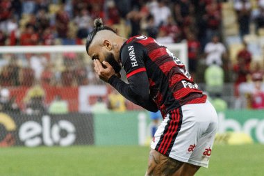 Brezilya Futbol Kupası - Yarı final Flamengo Sao Paulo 'ya karşı. 14 Eylül 2022, Rio de Janeiro, Brezilya: Brezilya Futbol Kupası - Rio de Janeiro 'daki Maracana Stadyumu' nda oynanan yarı final karşılaşması için Flamengo ve Sao Paulo arasında oynanan futbol maçı