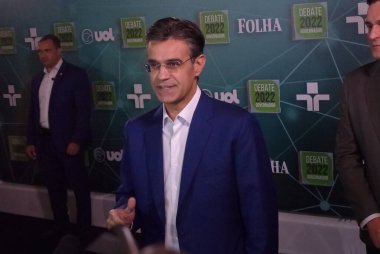 Brezilya Seçimleri: Sao Paulo Valiliği adayları arasında tartışma. 13 Eylül 2022, Sao Paulo, Brezilya: İletişim araçları TV Cultura, Portal UOL tarafından desteklenen Sao Paulo eyaletinin hükümet adayları arasında tartışma 