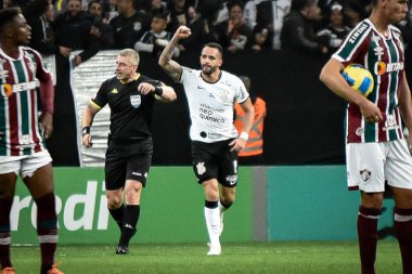 Brezilya Futbol Kupası - Yarı final: Korintliler Fluminense 'e karşı. 15 Eylül 2022, Sao Paulo, Brezilya: Korintliler ve Fluminense arasındaki futbol maçı, Sao Paulo 'daki Neo Quimica Arena' da düzenlenen Brezilya Futbol Kupası 'nın geri dönüşünde geçerli oldu.