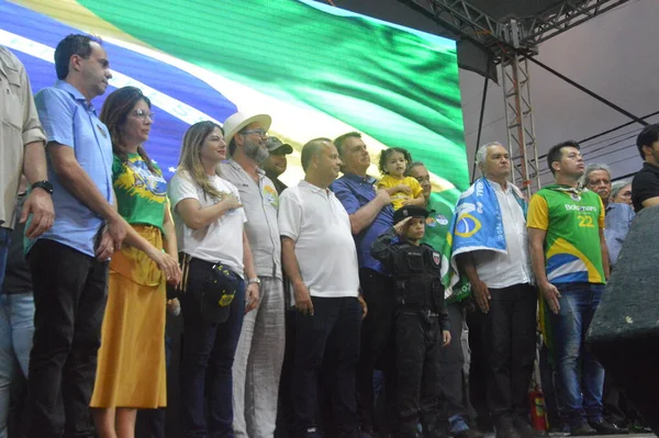 Президент Бразилии Джейр Болсонаро Принимает Участие Митинге Натале Сентября 2022 — стоковое фото