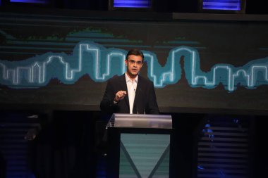 Brezilya Seçimleri: Sao Paulo Valiliği adayları arasında tartışma. 17 Eylül 2022, Sao Paulo, Brezilya: Sao Paulo eyaleti hükümet adayları 2022 seçimleri için bir başka öneri ve fikir tartışmasına daha katıldılar. 