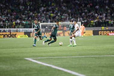 Brezilya Futbol Şampiyonası: Palmeiras Santos 'a karşı. 18 Eylül 2022, Sao Paulo, Brezilya: Pazar günü Sao Paulo 'daki Allianz Parque Stadyumu' nda düzenlenen Brezilya Futbol Şampiyonası 'nın 27. 