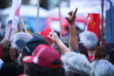 Brezilya Seçim İşçi Partisi adayları Porto Alegre 'de toplandılar. 16 Eylül 2022, Porto Alegre, Rio Grande do Sul, Brezilya: PT 'nin (İşçi Partisi) başkanlık adayının mitingine destekçiler ve sol görüşlü aktivistler katıldı 