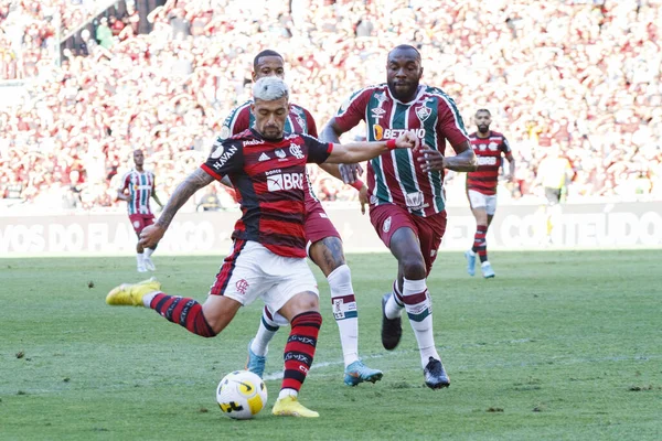 Braziliaans Kampioenschap Voetbal Flamengo Fluminense Voetbalwedstrijd Tussen Flamengo Fluminense Geldig — Stockfoto