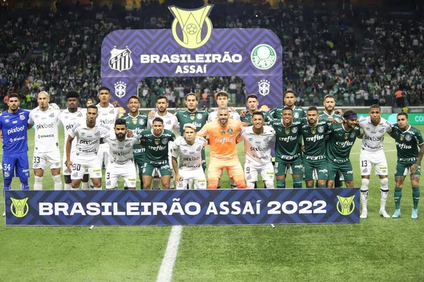 Campeonato Brasileiro Futebol Palmeiras Santos Setembro 2022 São Paulo Brasil — Fotografia de Stock