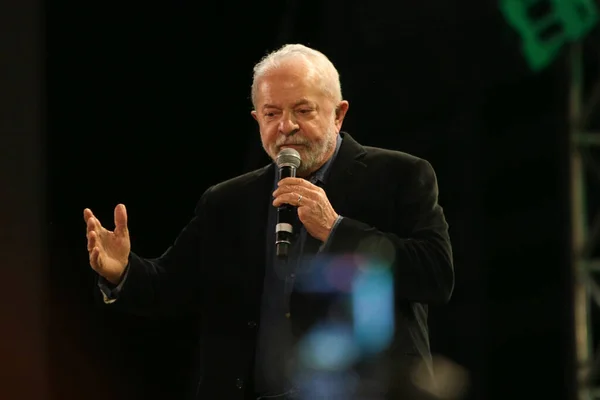 Выборы Бразилии Бывший Президент Лула Принимает Участие Митинге Порту Алегри — стоковое фото