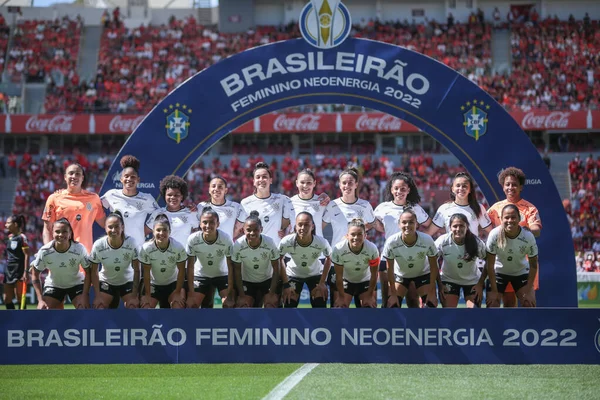 ブラジル女子サッカー選手権 国際対コリント戦 9月18 2022 ポルト アレグレ グランデ ブラジル 国際とコリントの間のサッカー試合 — ストック写真