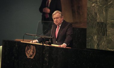 New York 'taki 77. Birleşmiş Milletler Genel Kurulu. 20 Eylül 2022, New York, ABD: New York 'taki 77. Birleşmiş Milletler Genel Kurulu BM Genel Sekreteri Antonio Guterres ve Brezilya Cumhurbaşkanı' nın açılış konuşmalarıyla açıldı 