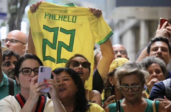 Presidente Brasil Bolsonaro Deixa Hotel Nova York Para Brasil Setembro — Fotografia de Stock